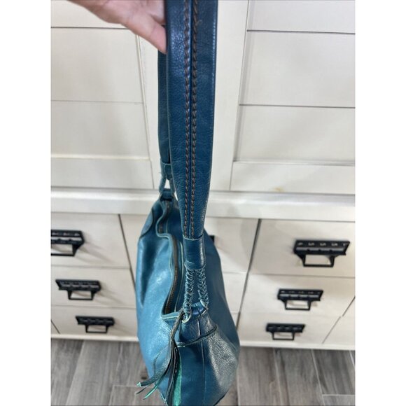 The Sak Blue Leather Shoulder bag, fashion designer bag - Picture 6 of 15